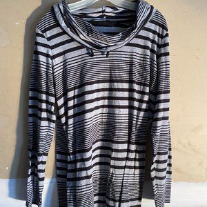 Motherhood Maternity Cowlneck long sleeve striped shirt, Sz XL